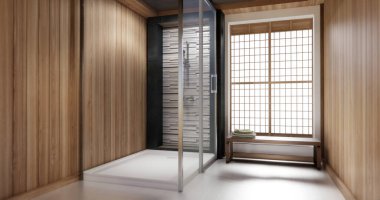duş ve tuvalet ve dekorasyon modern tuvalet odası japon tarzı 3D