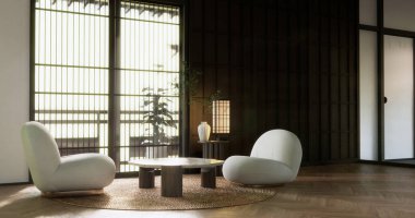 Sahne yaşamı koltuk maketi minimalist tasarım modern muji tarzı..