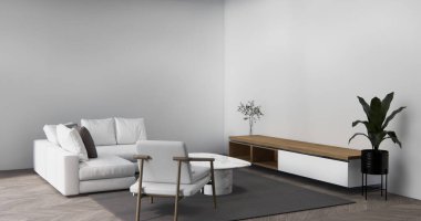 koltuk minimalist tasarım muji tarzı 3D görüntüleme