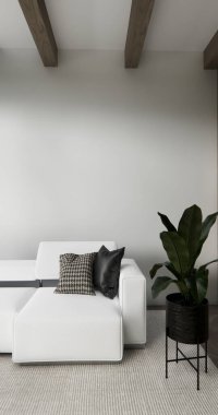 koltuk minimalist tasarım muji tarzı 3D görüntüleme