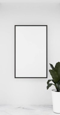 İç oda ve ahşap beyaz duvar arkaplan 3D illüstrasyon