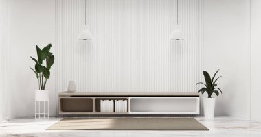 Kabine ahşap tasarımı beyaz oda iç mimari 3D tasarımı