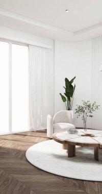 Sahne modeli Modern Japon koltuğu minimalist tasarım muji 3D tasarımı