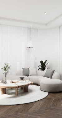 Sahne modeli Modern Japon koltuğu minimalist tasarım muji 3D tasarımı