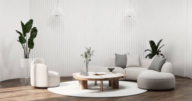 Sahne modeli Modern Japon koltuğu minimalist tasarım muji 3D tasarımı