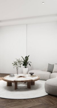 Sahne modeli Modern Japon koltuğu minimalist tasarım muji 3D tasarımı