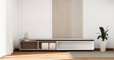 Kabine ahşap tasarımı beyaz oda iç mimari 3D tasarımı