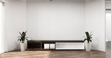 Kabine ahşap tasarımı beyaz oda iç mimari 3D tasarımı