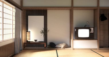 Kabine ahşap tasarımı beyaz oda iç mimari 3D tasarımı