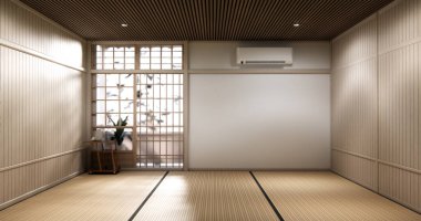 Kabine ahşap tasarımı beyaz oda iç mimari 3D tasarımı