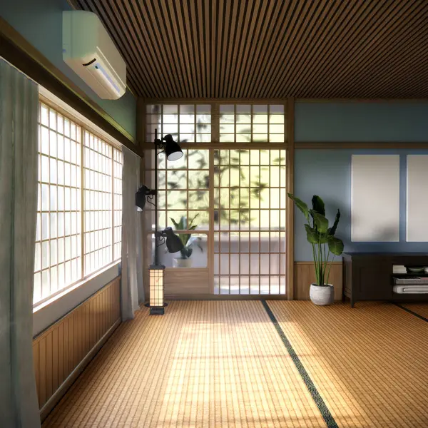 Kabine ahşap tasarımı beyaz oda iç mimari 3D tasarımı