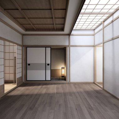 Kabine tasarımı, dünya ahşap odasının iç tasarımı, modern tarz 3D tasarımı.