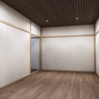 Kabine tasarımı, dünya ahşap odasının iç tasarımı, modern tarz 3D tasarımı.