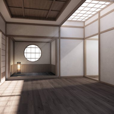 Kabine tasarımı, dünya ahşap odasının iç tasarımı, modern tarz 3D tasarımı.