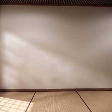 Tatami paspas zemini, oda Japon tarzı geleneksel. 3B görüntüleme