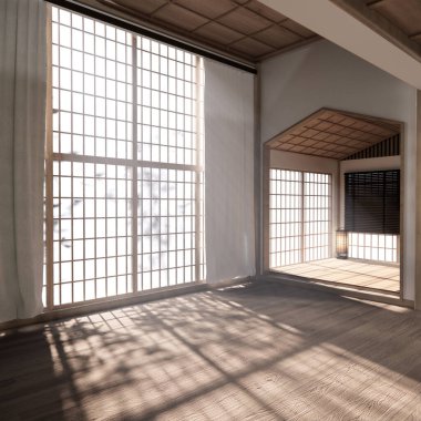 Kabine tasarımı, dünya ahşap odasının iç tasarımı, modern tarz 3D tasarımı.