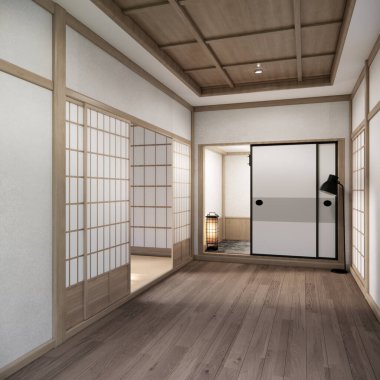 Kabine tasarımı, dünya ahşap odasının iç tasarımı, modern tarz 3D tasarımı.