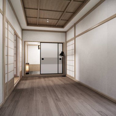 Kabine tasarımı, dünya ahşap odasının iç tasarımı, modern tarz 3D tasarımı.