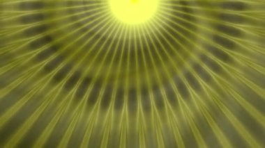 Sun in a spiral haze. The sun is at the top center point. Rays diverge from it in a mirror image. Animated background and club video. Endless cycle. A loop