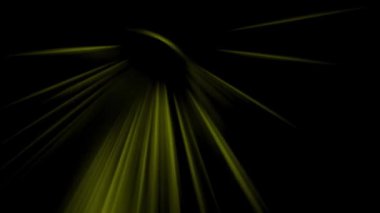 Sarı ışık demetleri koyu bir arkaplanda hareket ediyor. Animasyon arka plan ve kulüp videosu. Sonsuz döngü. Bir döngü