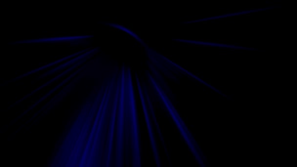 Blauwe Lichtstralen Bewegen Een Donkere Achtergrond Geanimeerde Achtergrond Clubvideo Eindeloze — Stockvideo