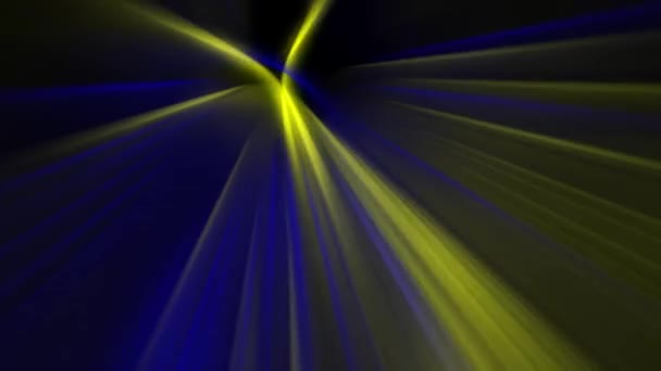 Blue Yellow Shimmering Beams Light Moving Dark Background Animated Background — 비디오