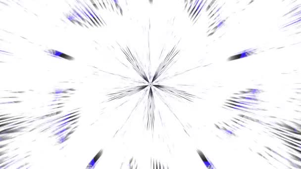 Blue Dark Rays White Background Change Form Patterns Similar Snowflake — Stock Video