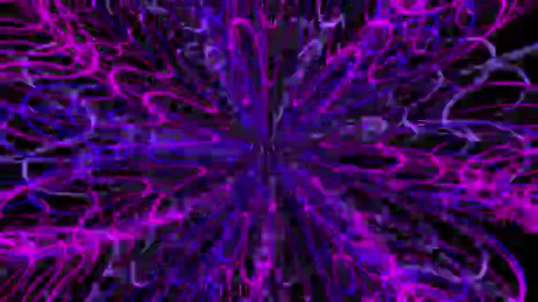 Leuchtende Blaue Und Violette Strahlen Auf Dunklem Hintergrund Verändern Ihre — Stockvideo