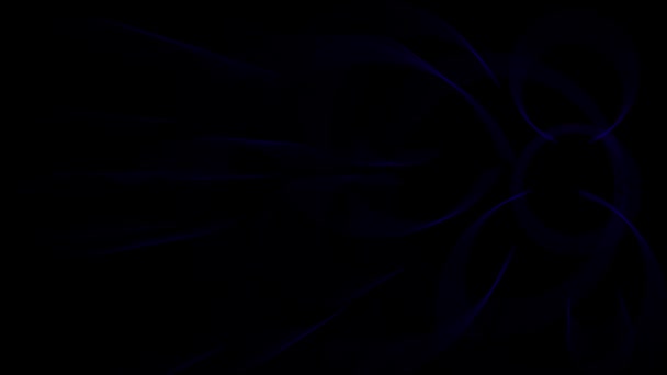 暗い背景変化に光の青い光線は 異なる直径の円を形成します アニメーションの背景とクラブビデオ エンドレスサイクル ループ — ストック動画