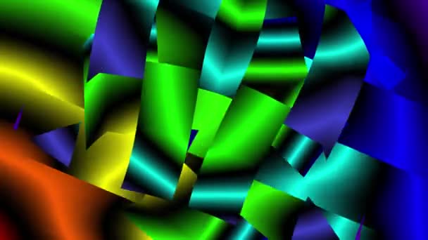Geometrische Veelkleurige Figuren Bewegen Zich Driedimensionale Ruimte Geanimeerde Achtergrond Clubvideo — Stockvideo