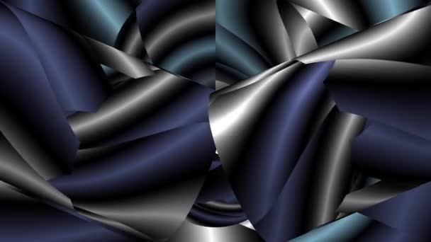 蓝色和灰色阴影中的几何形状在三维空间中移动 动画背景和俱乐部视频 无休止的循环 — 图库视频影像