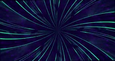 Koyu arkaplanda mavi ve mor ışık demetleri. Animasyon arka plan ve kulüp videosu. Sonsuz döngü. Bir döngü