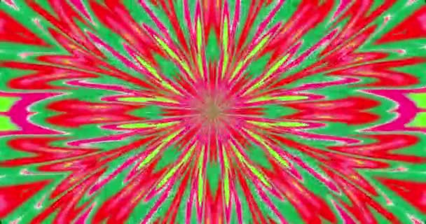 Світлий Квітковий Калейдоскоп Червоних Зелених Рожевих Білих Жовтих Променів Світла — стокове відео
