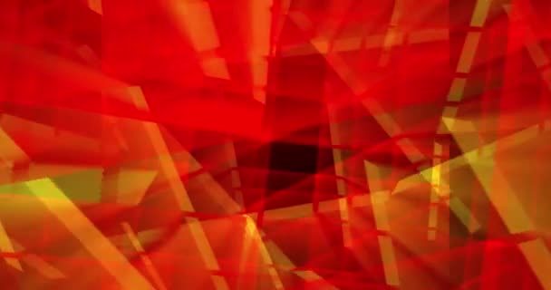 Lichtstralen Van Rode Gele Tinten Flikkeren Bewegen Driedimensionale Ruimte Worden — Stockvideo