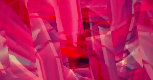 Formas Geométricas Transparentes Tons Rosa Branco Cinza Movem Brilham Fundo — Vídeo de Stock