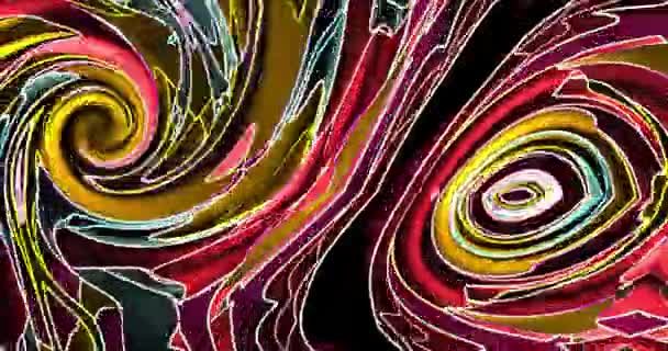 Multi Colored Rays Light Twist Forming Bizarre Patterns Animated Background — Stock Video