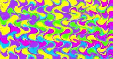 Renklerin çok renkli noktaları sürekli dalgalar halinde hareket eder. Animasyon arka plan videosu. Kulüp videosu. Kapalı sonsuz döngü. Bir döngü.