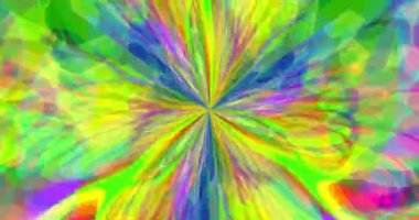 Gökkuşağının renklerindeki ışık ışınları sürekli hareket ediyor ve desenler oluşturuyor. Animasyon arka plan videosu. Kulüp videosu. Meditasyon videosu. Kapalı sonsuz döngü. Bir döngü.