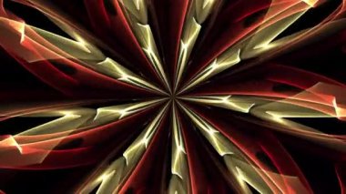 Kırmızı ve beyaz tonlardan oluşan şeffaf bir kaleydoskop. Düğün süsü olarak stilize edilmiş. Çiçek. Animasyon arka plan ve kulüp videosu. Meditasyon videosu.