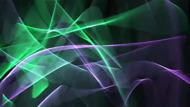 Leuchtende Transluzente Wellen Von Violetten Und Grünen Tönen Animierter Hintergrund — Stockvideo