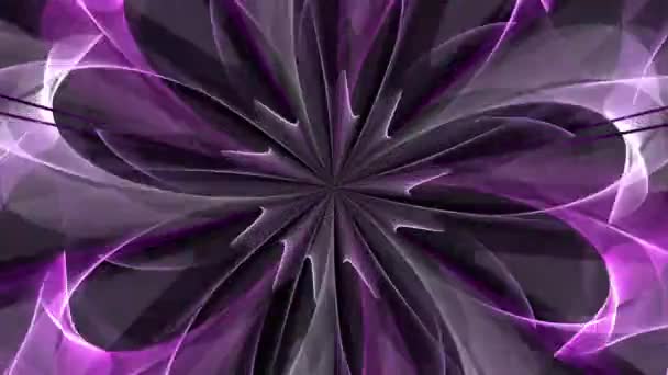 Ein Leuchtendes Durchscheinendes Kaleidoskop Aus Violetten Und Weißen Tönen Stilisiert — Stockvideo