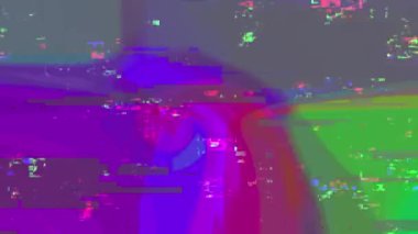 Biçimlendirilmiş parazitli çok renkli arka plan videosu. Sonsuz döngü. Bir döngü