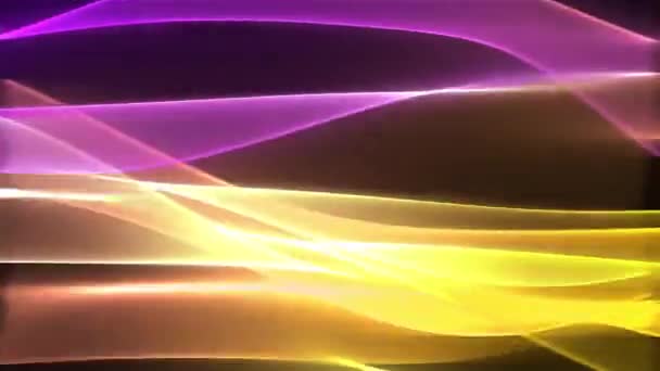 Leuchtende Transluzente Wellen Von Violetten Und Gelben Tönen Animierter Hintergrund — Stockvideo