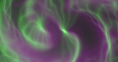 Mor ve yeşil tonların parıldayan ışınları bir spiral içinde dönüyor. Animasyon arka plan ve kulüp videosu. Meditasyon videosu. Sonsuz döngü. Bir döngü