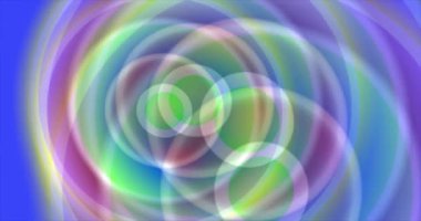 Çok renkli soyut bir arkaplan. Daireler 3 boyutlu hareket ediyor. Animasyon arka plan ve kulüp videosu. Meditasyon videosu. Kusursuz döngü. Döngü