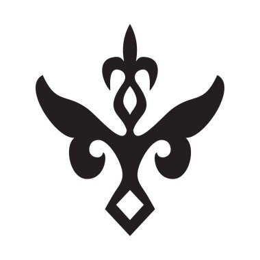 Geleneksel Kazak tarzında bir süs. Kazaklar, Kırgızlar, Moğollar, Tatarlar, Özbekler, Tacikler ve diğer antik göçebelerin ulusal şablonunun soyut süslemeleri. Vektör illüstrasyonu