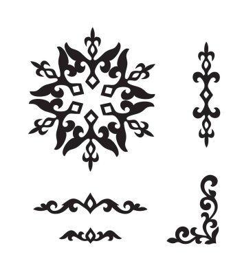 Zarif Süslü Vektör Seti Antik Arabesk Girdabı, Çiçek Sınırı, Eski Çerçeveler, Dekoratif Köşeler