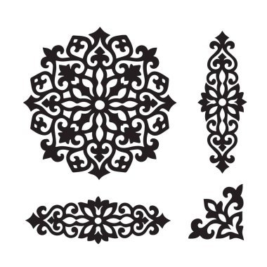 Arabesk girdapları, barok çerçeveler, çiçekli kenarlar ve kusursuz tasarımlar gibi antika süs desenleri koleksiyonu. Davetiyeler, logolar, duvar kağıtları ve lüks dekorasyon projeleri için mükemmel..