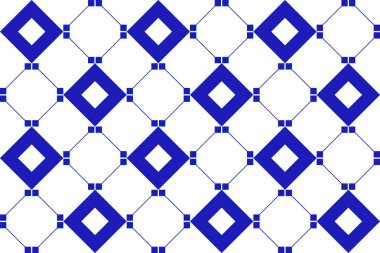 Meksikalıların geometrik desenleri kare şeklinde. Meksika seramiği mavisi. Vektör çizimi. Mozaik tasarım sanatı.