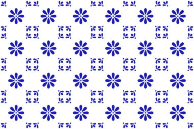 Çiçekli Meksika talavera seramik fayansı. Meksika 'nın kusursuz bir düzeni var. Vektör çizimi. Mozaik tasarım sanatı.